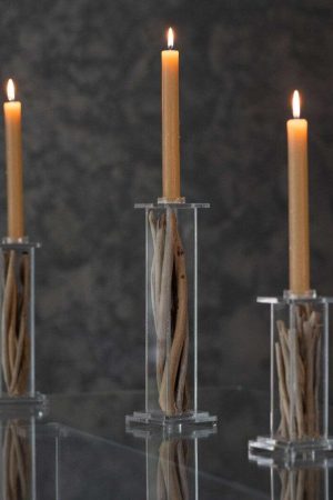 Candlesticks Made Of Plexiglass Inside Wood - Nikoleta psalti